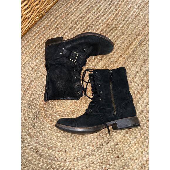 UGG Australia Marela suede lace-up combat boots in black size 9 - Picture 6 of 6